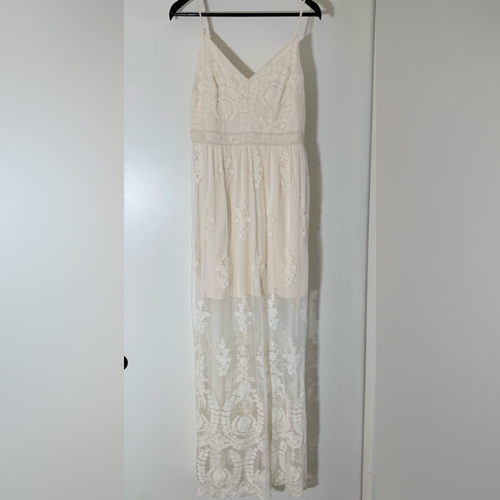 NWT Altar’d State Apolonia Cream Lace Embroidered Boho Festival Dress Size M